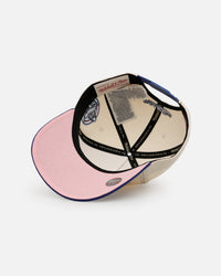 Mitchell & Ness Los Angeles Dodgers 'Pink Team Logo' Pro Pinch Snapback Off White