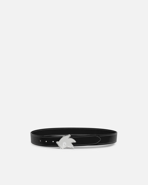 Loiter x Sonic Leather Belt Black