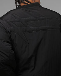 Loiter Hybrid Cropped Bomber Jacket Black