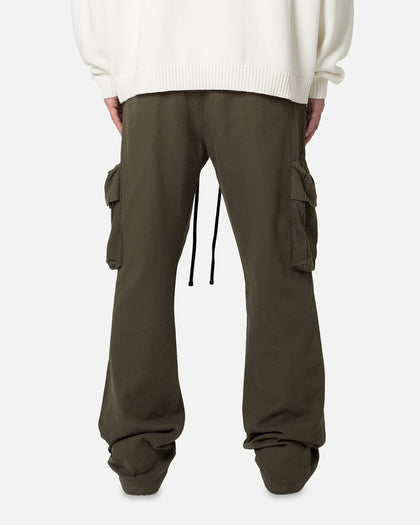 MNML Drawcord Flare Cargo Pants Olive