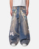 MNML Rave Chain Printed Denim Jeans Washed Blue