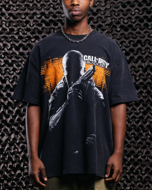 73Studio X Call Of Duty Black Ops 2 Vintage T-Shirt Black Acidwash