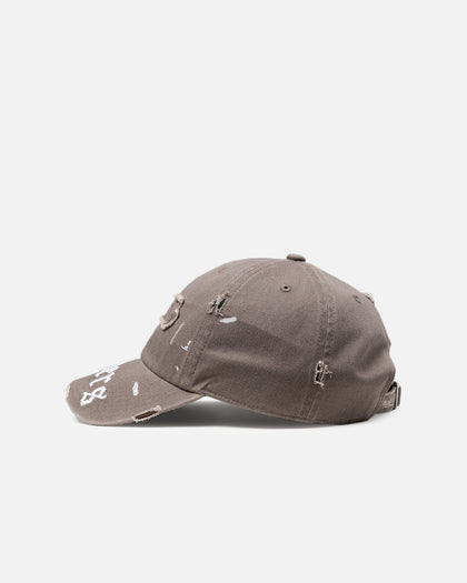 Mitchell & Ness Los Angeles Lakers 'Gothic Arch' Dad Fit Strapback Washed Chocolate