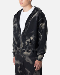 MNML Sun Burned Zip Up Hoodie Washed Black