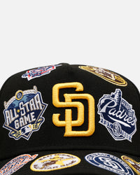 New Era San Diego Padres 'All Over Embroidery' 9FORTY A-Frame Snapback Black