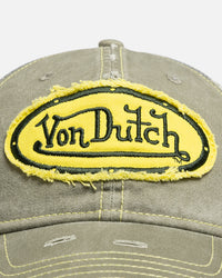Von Dutch Contrast Distressed Trucker Snapback Moss/Yellow