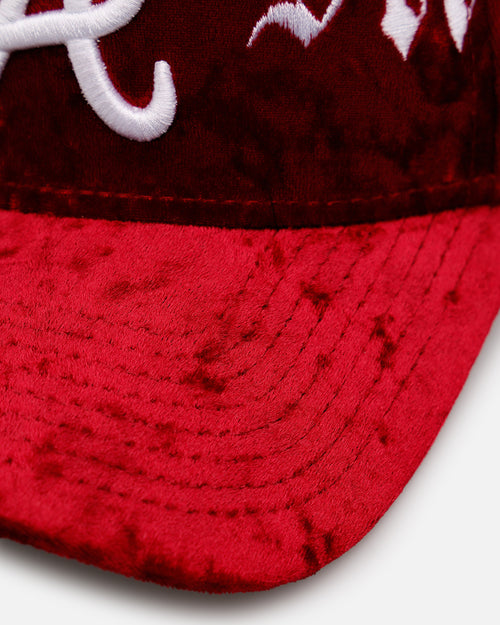 New Era Atlanta Braves 'Crushed Velvet Dreams' 9FORTY A-Frame Snapback Maroon