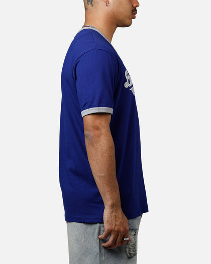 New Era Los Angeles Dodgers Throwback V-Neck T-Shirt Royal Blue