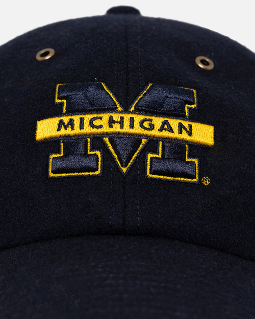 47 Brand Michigan Wolverines Wooly Clean Up Strapback Navy