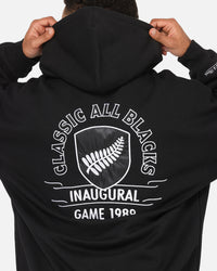 Mitchell & Ness All Blacks Rugby Union Classic Silver Fern Hoodie Solid Black