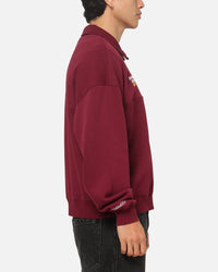 Mitchell & Ness Queensland Maroon Oversized Quarter Zip Crewneck Maroon