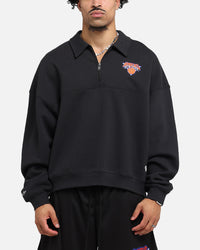 Mitchell & Ness New York Knicks Boxy Quarter Zip Crewneck Faded Black