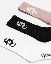 Saint Morta Scripted Crew Socks 3 Pack Multi