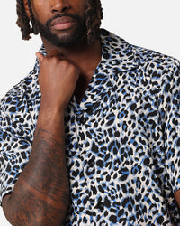 XXIII Cheetah Button Up Shirt Blue Cheetah