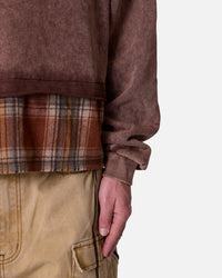 MNML Flannel Crew Pullover Sweater Brown