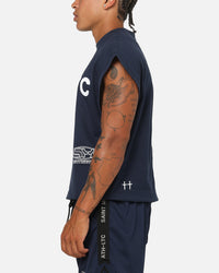 Saint Morta Athletc Cut Off Sweat T-Shirt Dark Royal