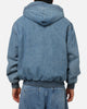 Carre Sherpa Lined Zip Hoodie Mid Blue Denim