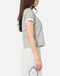 Nike Women's Sportswear Graphic Ringer T-Shirt Dark Grey Heather