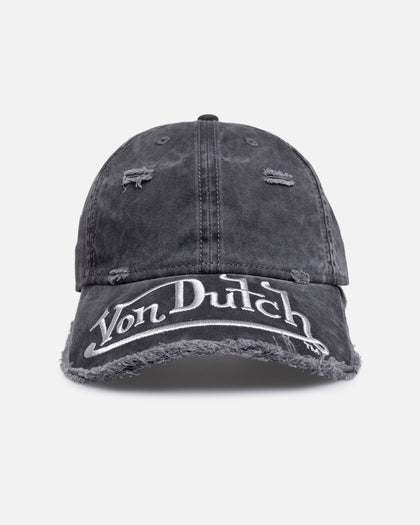 Von Dutch Big Distressed Dad Strapback Washed Black