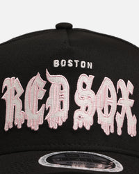 New Era Boston Red Sox 'Drip Glow Script' 9FORTY A-Frame Snapback Black/Pink