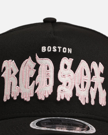 New Era Boston Red Sox 'Drip Glow Script' 9FORTY A-Frame Snapback Black/Pink