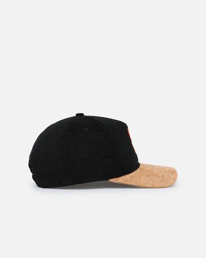 New Era San Francisco Giants 'Corduroy Suede' Pre-Curved Golfer Snapback Washed Black
