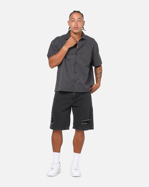 Saint Morta Amplus Distressed Jorts Black Shadow