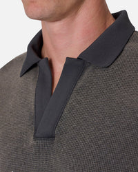 MNML Polo Thermal Long Sleeve T-Shirt Charcoal Grey