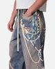 MNML Rave Chain Printed Denim Jeans Washed Blue