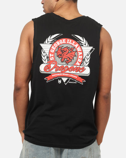 Bleacher Athletic St. George Illawarra Dragons NRL Adult Muscle T-Shirt Black