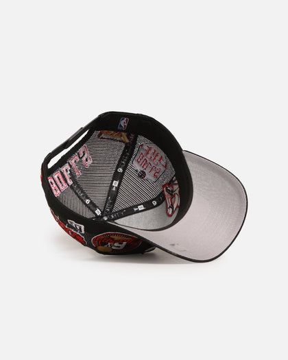 New Era Chicago Bulls 'Mesh Crown All Over Logos' 9FORTY A-Frame Snapback Official Team Colour