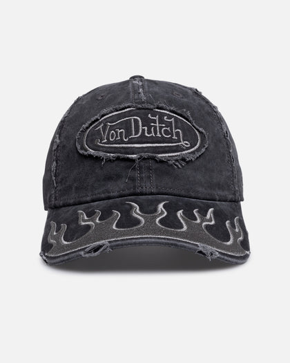 Von Dutch Flames Dad Strapback Washed Black