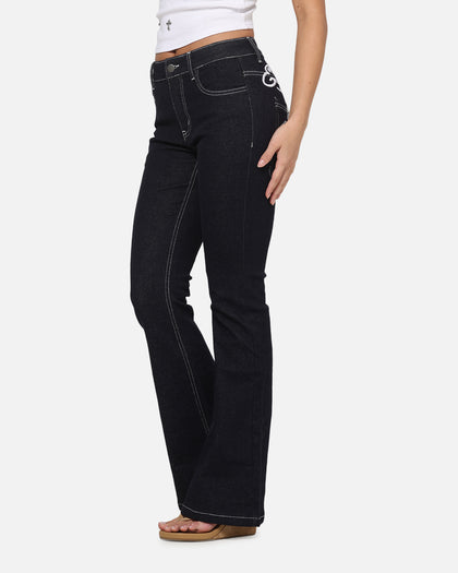 Ed Hardy Women's Stellar Bootcut Jeans Mid Blue