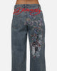 Ed Hardy Women's Death Before Dishonour Jeans Blue Mid Wash