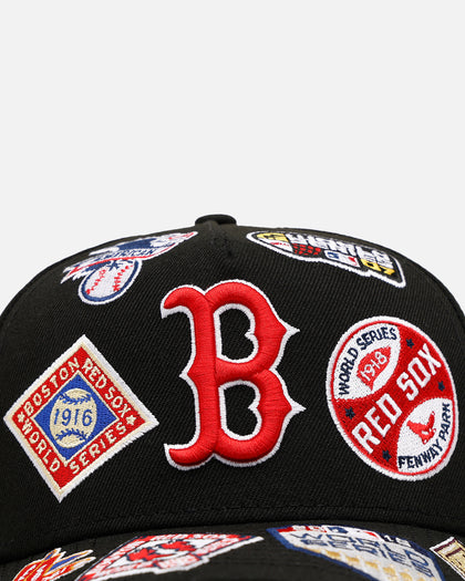 New Era Boston Red Sox 'All Over Embroidery' 9FORTY A-Frame Snapback Black