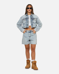 Tommy Jeans Women's Cropped Denim Trucker Jacket Mid Denim