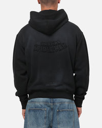 73Studio Marvel Spider-Man Battle Torn Zip Hoodie Washed Black