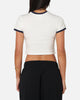 Majestic Athletic Women's New York Yankees Crest Baby T-Shirt Vintage White