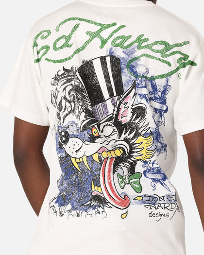 Ed Hardy Wolf Vintage T-Shirt Off White