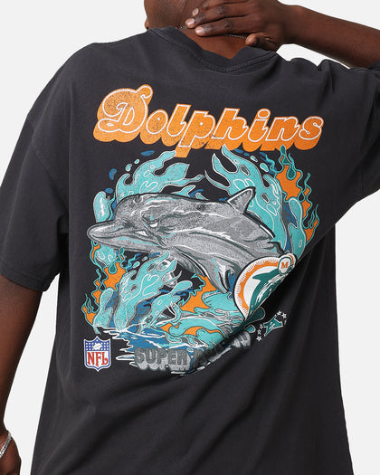 Mitchell & Ness Miami Dolphins 'Alter Ego' Flames T-Shirt Faded Black