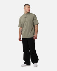 Saint Morta Pray For Me Mock Neck T-Shirt Vintage Khaki