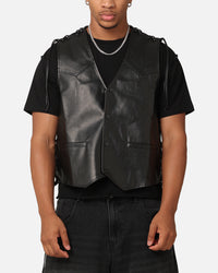 XXIII Tied Up PU Leather Vest Black