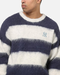 Majestic Athletic New York Yankees Block Stripe Knit Jumper Vintage White