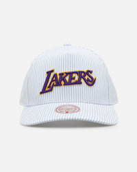Mitchell & Ness Los Angeles Lakers 'Seersucker' Pro Pinch Snapback Blue/White