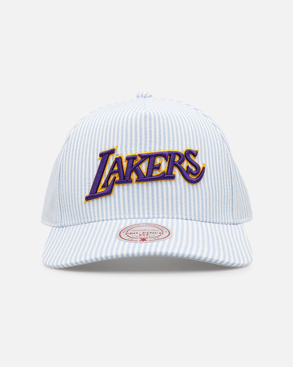 Mitchell & Ness Los Angeles Lakers 'Seersucker' Pro Pinch Snapback Blue/White