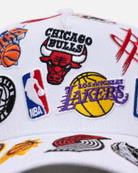 New Era NBA All Over 9FORTY A-Frame Snapback White