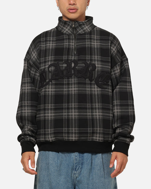 Carre Gridlock 1/4 Zip Crewneck Black Plaid