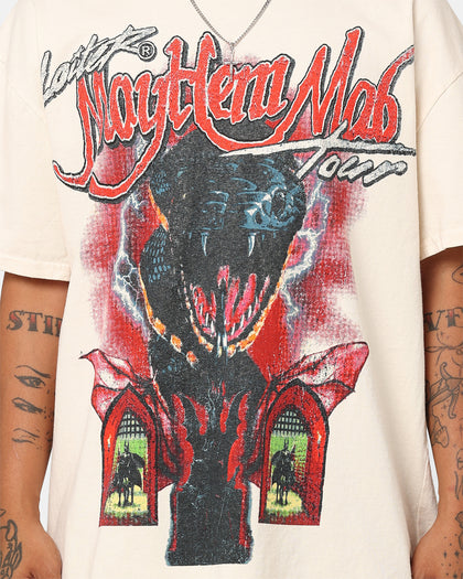 Loiter Mayhem Mob Vintage T-Shirt Off White
