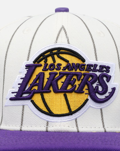 Pro Standard Los Angeles Lakers Pinstripe Wool Snapback Eggshell/Yellow