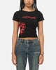 Ed Hardy Women's Rose Heart Baby T-Shirt Black/Red
